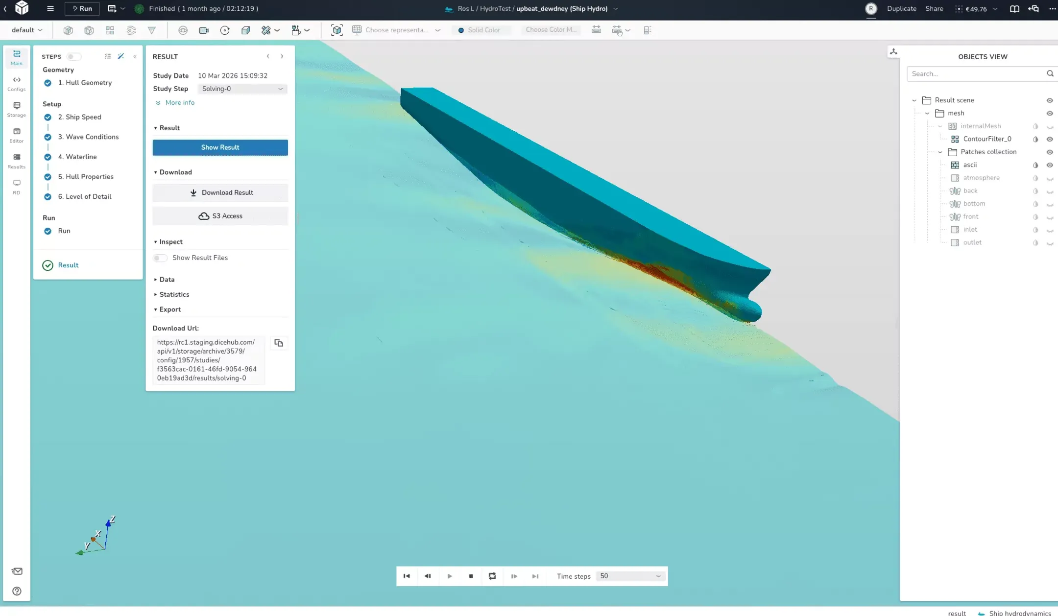 dicehub ship hydrodynamics simulation